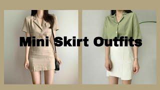 KOREAN OUTFIT IDEAS : MINI SKIRT OUTFITS IDEA || KOREAN STYLE || KOREAN FASHION #aesthetic #trend