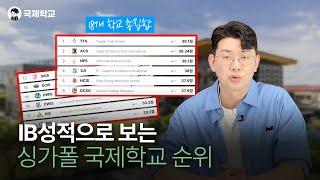 "싱가포르 국제학교 순위"  학교 선택 전 꼭 확인해야 할 IB 성적 실적 *18개학교