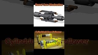 Barrel Cam follower||Cylindrical Cam follower||mechanical engineering mechanism#shorts #3d #cad