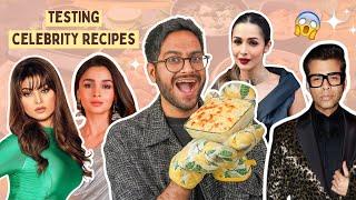 TESTING *CRAZY* CELEBRITY RECIPES  URVASHI RAUTELA, KARAN JOHAR, ALIA BHATT, and MALAIKA ARORA