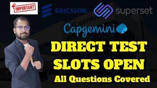 Important Direct Test Announced For Freshers | Capgemini Last Date Registration | ZS, Ericsson Job