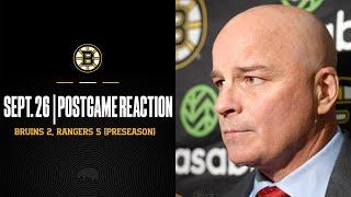 Bruins React After Preseason Loss to Rangers in New York