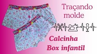 ️Calcinha box infantil - Traçando molde passo a passo com medidas