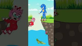 Sonic does everything to save baby Amy! #shorts #animation #story #sad