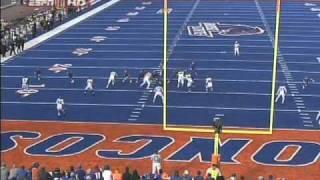 Mana Silva interception in the endzone Hawaii vs. Boise State 2010