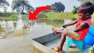 Best Hook fishing 2023|Traditional Little Boy hunting fish with hook in beautiful nature ~(Part-15)