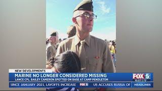 Marine no longer considered missing