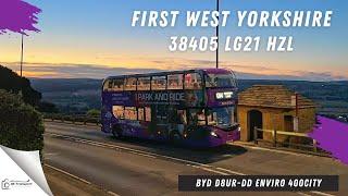 First West Yorkshire 38405 LG21 HZL BYD Enviro 400City working X84 Ilkley