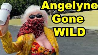 Angelyne | Hollywood Billboard icon Throws Cup when asked about Billboard Queen "Angelene" show.