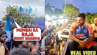 Fan's Chanting Mumbai Cha Raja "Rohit Sharma" during victory parade | Mumbai ka raja Rohit Sharma|