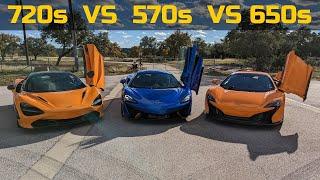 McLaren 720s VS McLaren 650s vs McLaren 570s