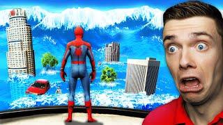 Surviving HUGE TSUNAMI As SPIDER-MAN In GTA 5 (Disaster)