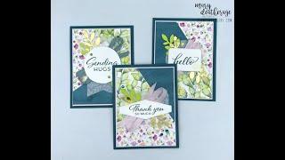 Stampin Up//Delightful Floral DSP//Layering Leaves//Bough Punch//Stack Cut and Shuffle Cards