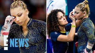 Brazilian Gymnast Flavia Saraiva Competes With Black Eye After Scary Fall | 2024 Olympics | E! News