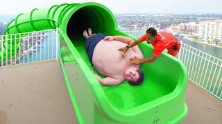 his last water slide..