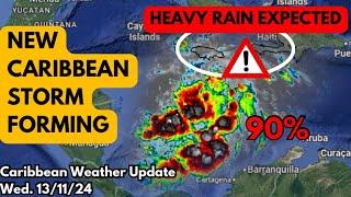 New Caribbean Storm Forming, Heavy Rain Likely in Jamaica & Flooding Possible • 13/11/24