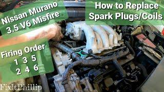 Nissan Murano Spark Plug and Ignition Coil Replacement Misfire 3.5 Firing order