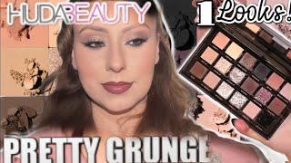 NEW HUDA BEAUTY PRETTY GRUNGE EYESHADOW PALETTE REVIEW & SWATCHES!