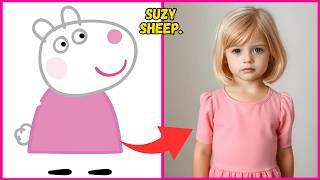 Peppa Pig Characters as Humans + Their Favorite Things! | George Pig, Suzy Ship | The Lucky Quiz