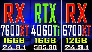 RX 7600XT vs RTX 4060Ti vs RX 6700XT // PC GAMES BENCHMARK TEST ||