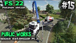 Pouring concrete pumping truck house extension  Farming Simulator 2022