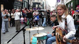 Amazing Scene on Grafton Street as Zoe Clarke & Anxo Silveira Perform "Sex On Fire" by Kings Of Leon