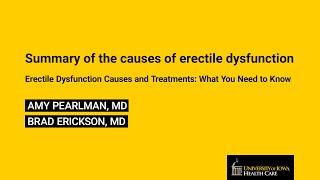 7. Summary of the causes of erectile dysfunction