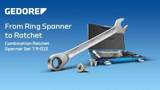 These spanners become a ratchet | GEDORE combination spanner set 7 R-012