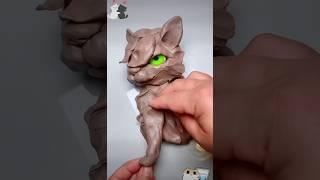 Cat clay tutorial #sculpting #catartist #claytutorial