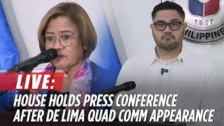 LIVE: Ex-Sen. Leila de Lima, Rep. Rodge Gutierrez hold press conference | October 22