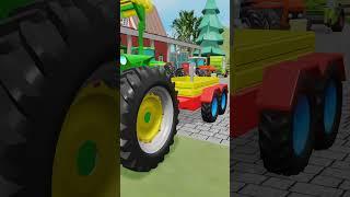 The Adventures of the Little Green Tractor on the Animated Farm and Work on the Apple Picking