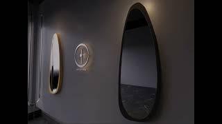 Mid Century Asymmetrical Mirror, Irregular Bathroom , Large wall Mirror for Chic Living Wall Decor