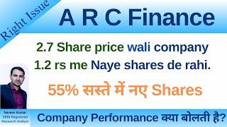 A R C Finance share | price | latest news | Right Issue | Review