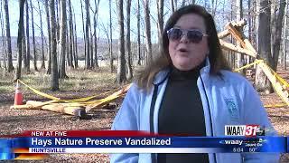 Hays Nature Preserve Vandalized