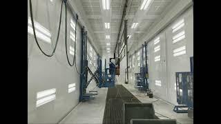 3-Axis Personnel Lift in paint booth application | Standard & Custom Lift Solutions, LPI, Inc.