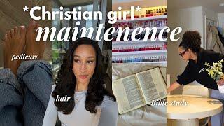 CHRISTIAN GIRL MAINTENANCE VLOG | Hair, nails, PCOS hair removal, Bible study
