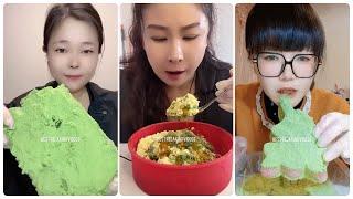 Best matcha green tea powder & Eating matcha powdered ice & matcha benefits & Matcha ice mukbang 85