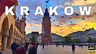 Krakow Sunset and Night Walk | POLAND  2024 | 4K HDR