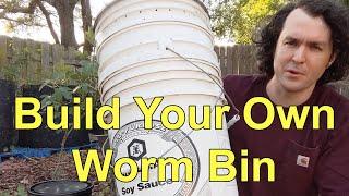 I Made An Easy To Build Inexpensive DIY Worm Bin Vermicomposter For Beginners