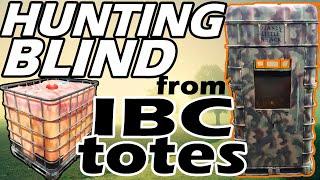 Hunting Blind made from IBC Totes - Super Cheap! This Little Shooting Shack even has Indoor Plumbing