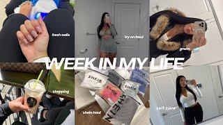 week in my life - fresh nails, shein try on haul, shopping, grwm, girls night, self care