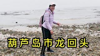 葫芦岛市龙回头，小老妹去海上渔船，看渔民用海虫子当鱼食钓海鱼。