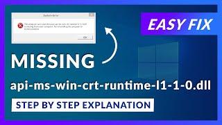 api-ms-win-crt-runtime-l1-1-0.dll Missing Error | How to Fix | 2 Fixes | 2021