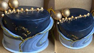 Ripped Marbled Fondant Wrap Cake Decorating Tutorial |Fondant Cake| naked fondant cake