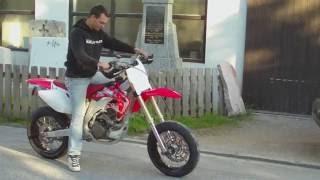 HONDA CRF 450 Akrapovic Supermoto amazing SOUND!