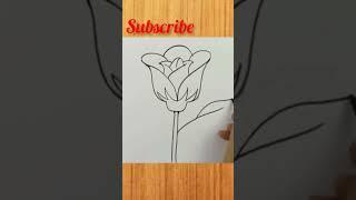 Beautiful Rose drawing | Flower drawing #short  #trending  #youtubeshorts  #shortvideo  #shorts