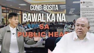 CONG.BOSITA Bawal na sa Hearing at Kumuha ng Video ?