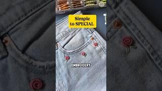 Is Embroidery Easy for Beginners? This Simple Flower Trick Says Yes! #shorts #embroidery #sewing