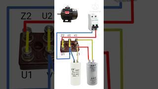 Wiring of Forward and reverse rotation of single phase dual capacitor motor #singlephasemotor