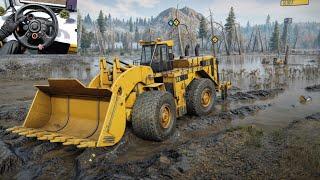 Caterpillar 993K - Driving Through Forest And Deep Mud | SnowRunner | Logitech G29 Gameplay